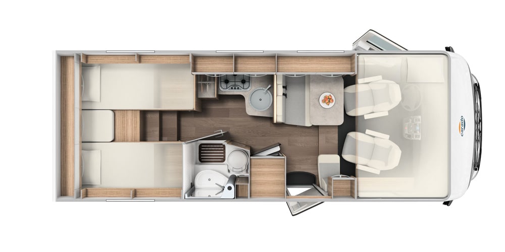 Carado I338 Innenansicht Wohnmobil mieten